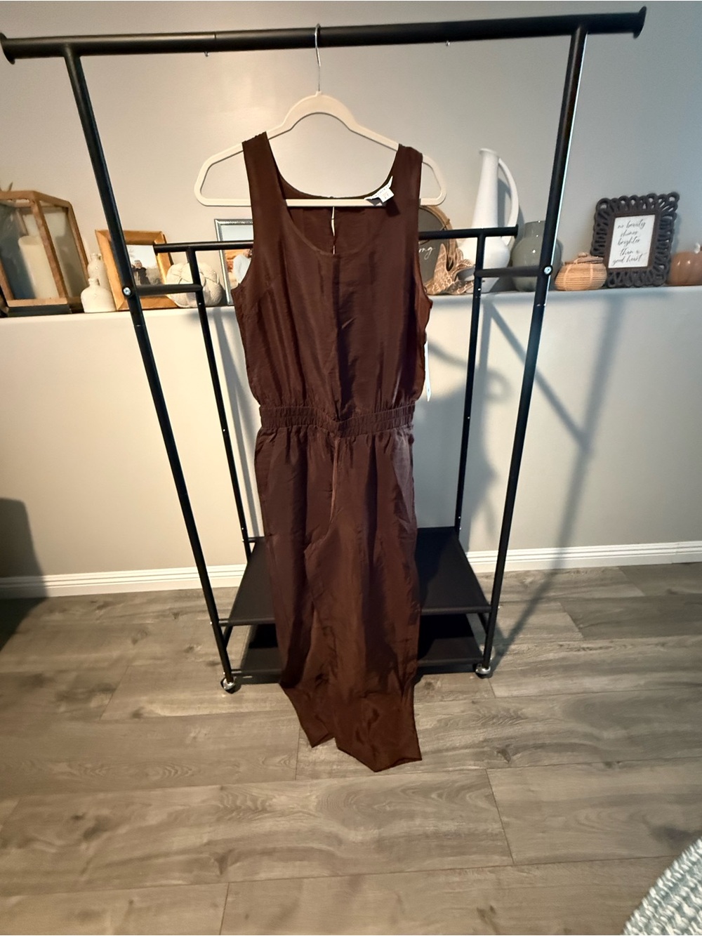 Athleta Brown Sleeveless Jumpsuit with Elastic Waist